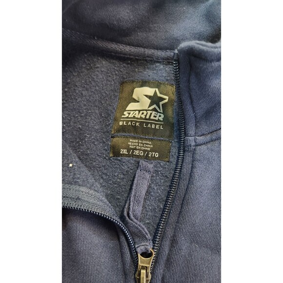 Chicago Bears Men's Starter 2XL Navy Blue Quarter Zip Chest Logo Jacket NFL - Picture 3 of 7